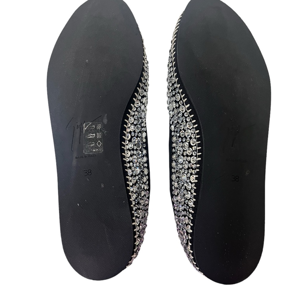Giuseppe Zanotti Fancy Crystal Loafers with Black & Silver Embellishment Size 8 - Picture 17 of 17